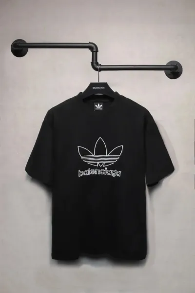 Balenciaga x Adidas Originals Trefoil Logo Black T-Shirt - 1