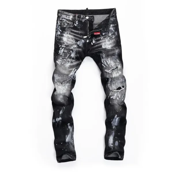 Dsquared2 Distressed Bleach-Splatter Denim Jeans - 18