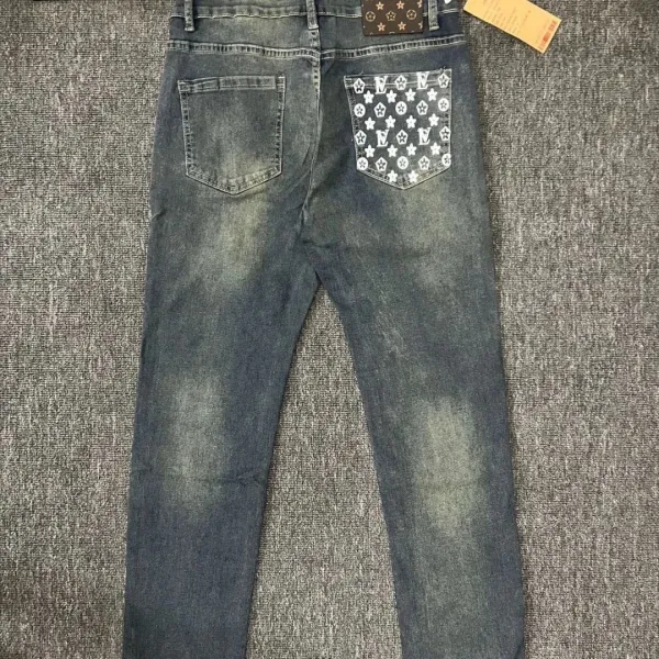 Louis Vuitton Monogram Pocket Detail Light Wash Jeans - 26