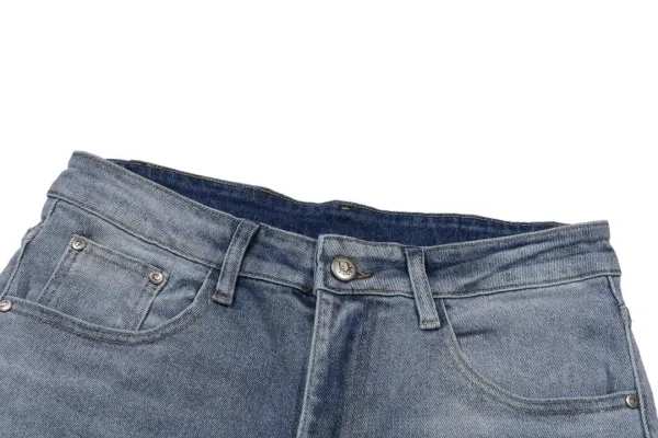 Dior Oblique Print Waistband Slim Fit Light Wash Jeans - 4