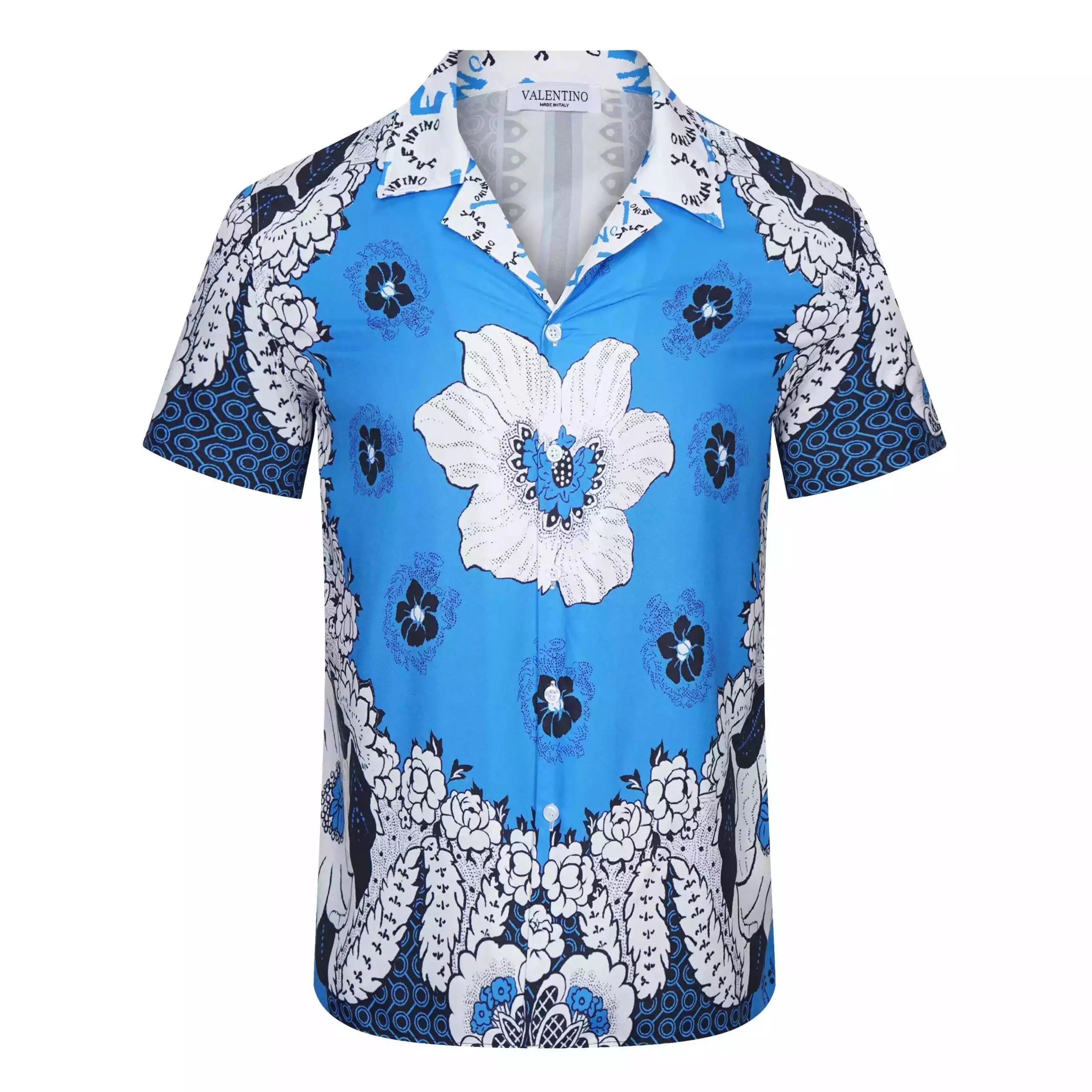 Valentino Logo Print Blue and White Resort Set - 15