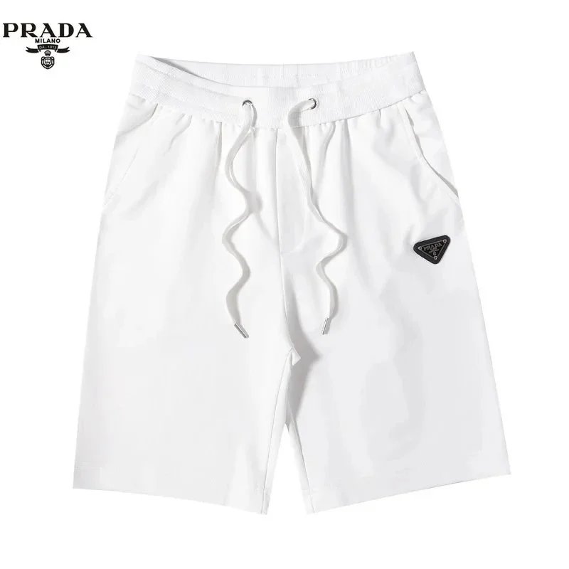 Prada Logo-Embroidered White Cotton Shorts - 4
