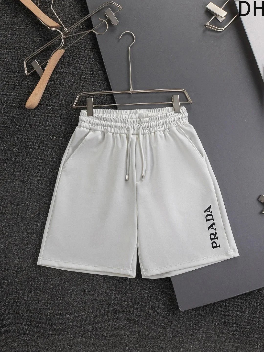 Prada Logo-Embroidered White Cotton Shorts - 34