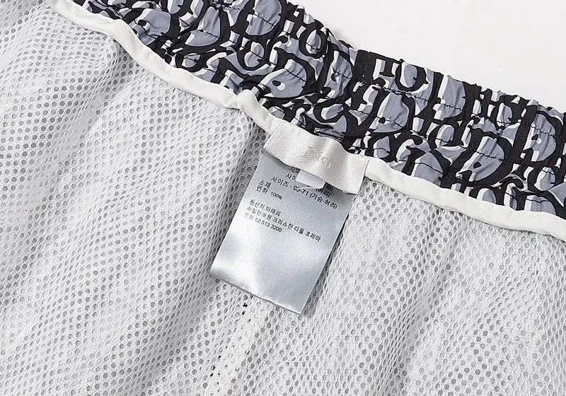 Dior Oblique Print Shorts Beige Brown Striped Cuff Shorts - 7