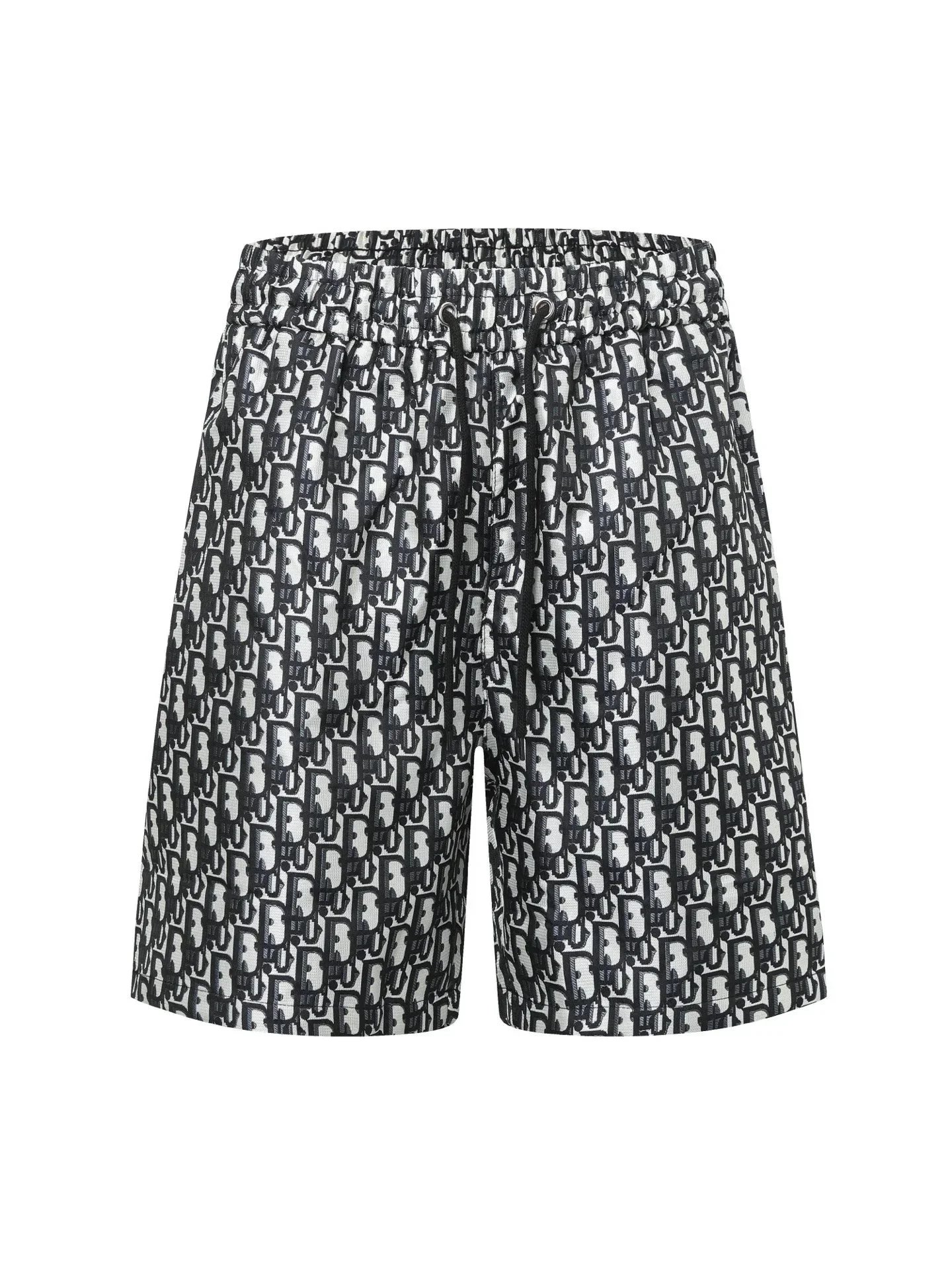Dior Oblique Print Shorts Beige Brown Striped Cuff Shorts - 36