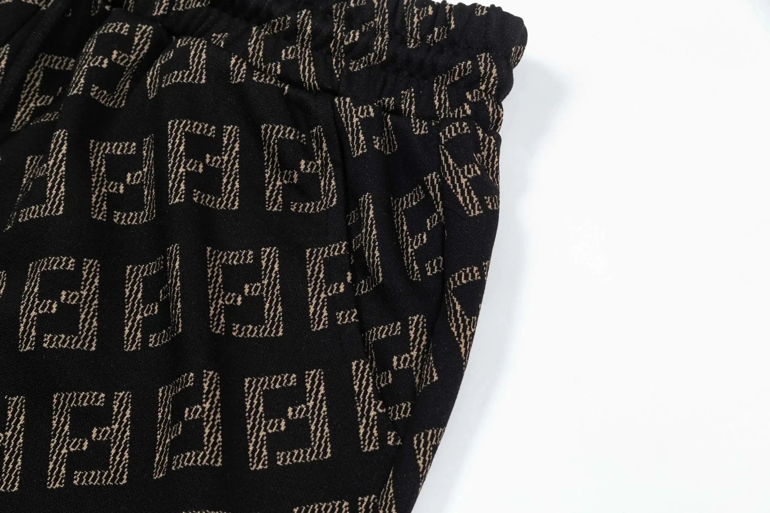 Fendi FF Monogram Print Drawstring Waist Shorts Brown - 8