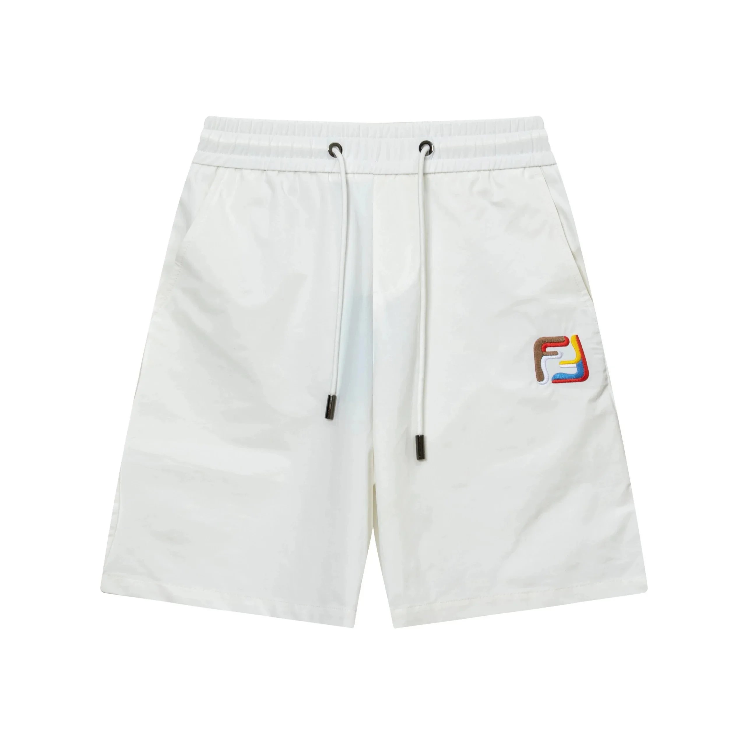 Fendi FF Monogram Print Drawstring Waist Shorts Brown - 16