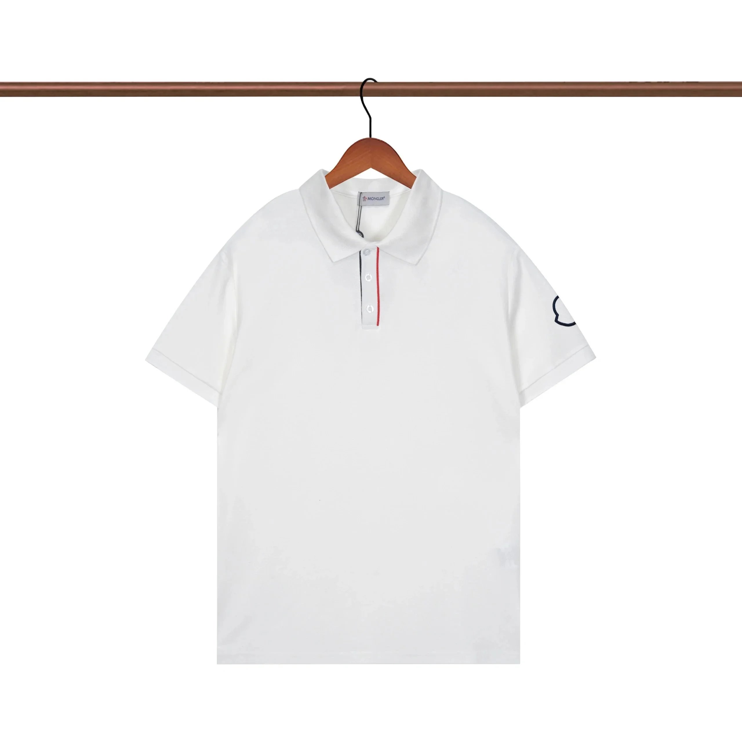 Moncler Polo Shirt Black with Tricolor Trim - 22