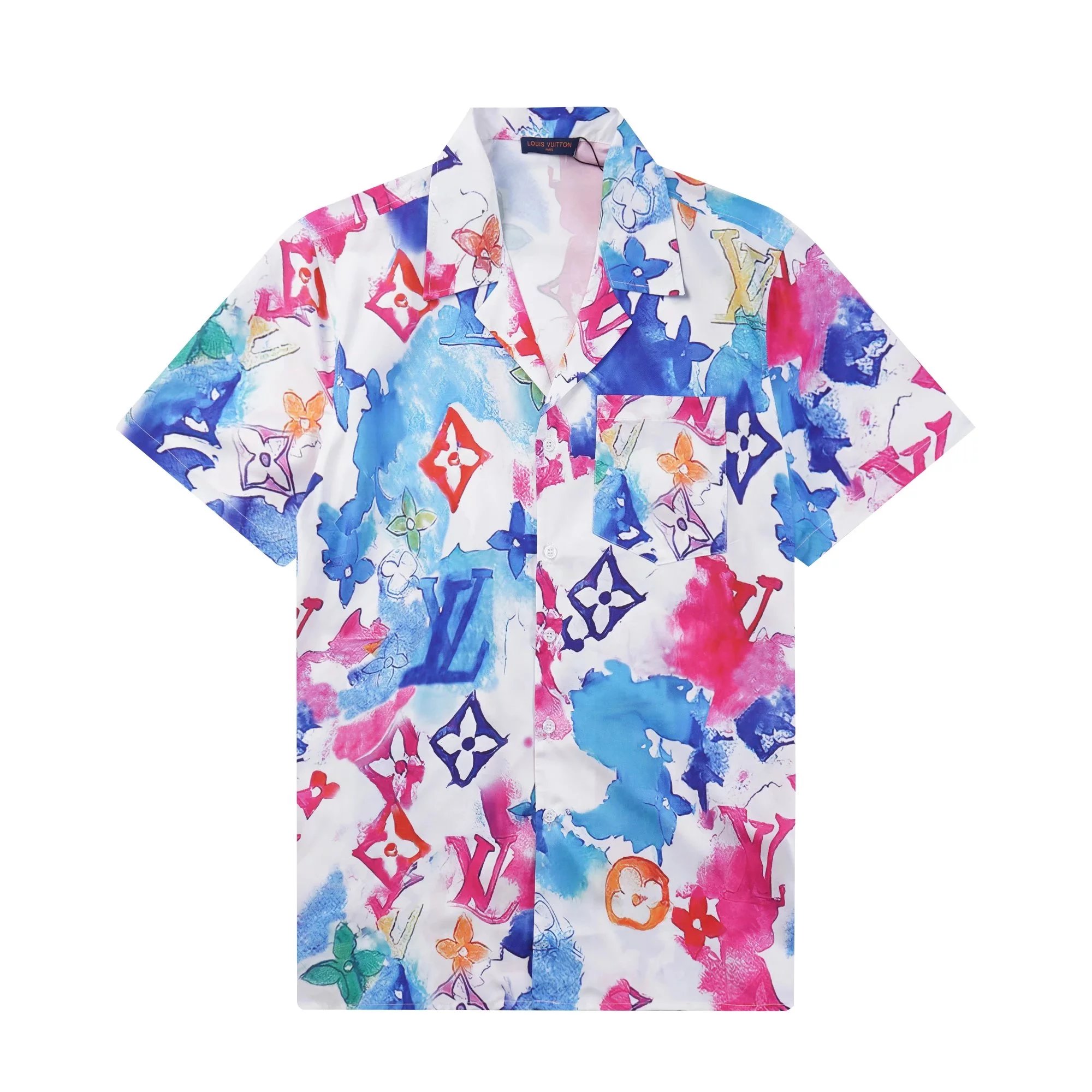 Design Louis Vuitton Logo Print White T-Shirt and Shorts Set Sets - 22