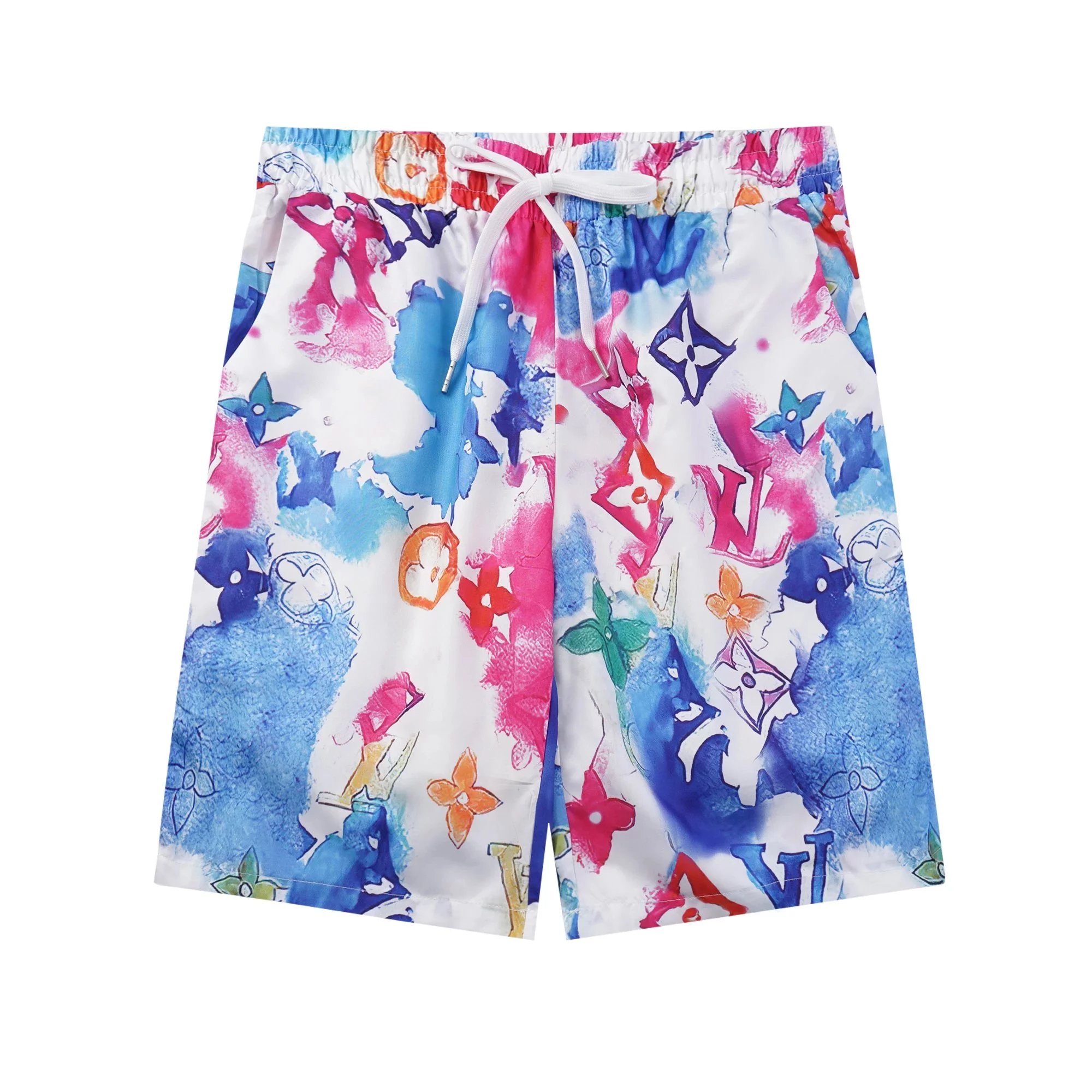 Design Louis Vuitton Logo Print White T-Shirt and Shorts Set Sets - 23