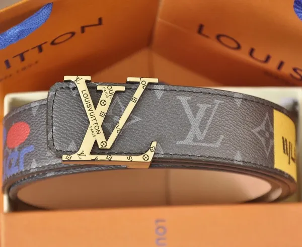 Louis Vuitton Monogram Reversible Belt with LV Turnlock Buckles Gray / Black - 7