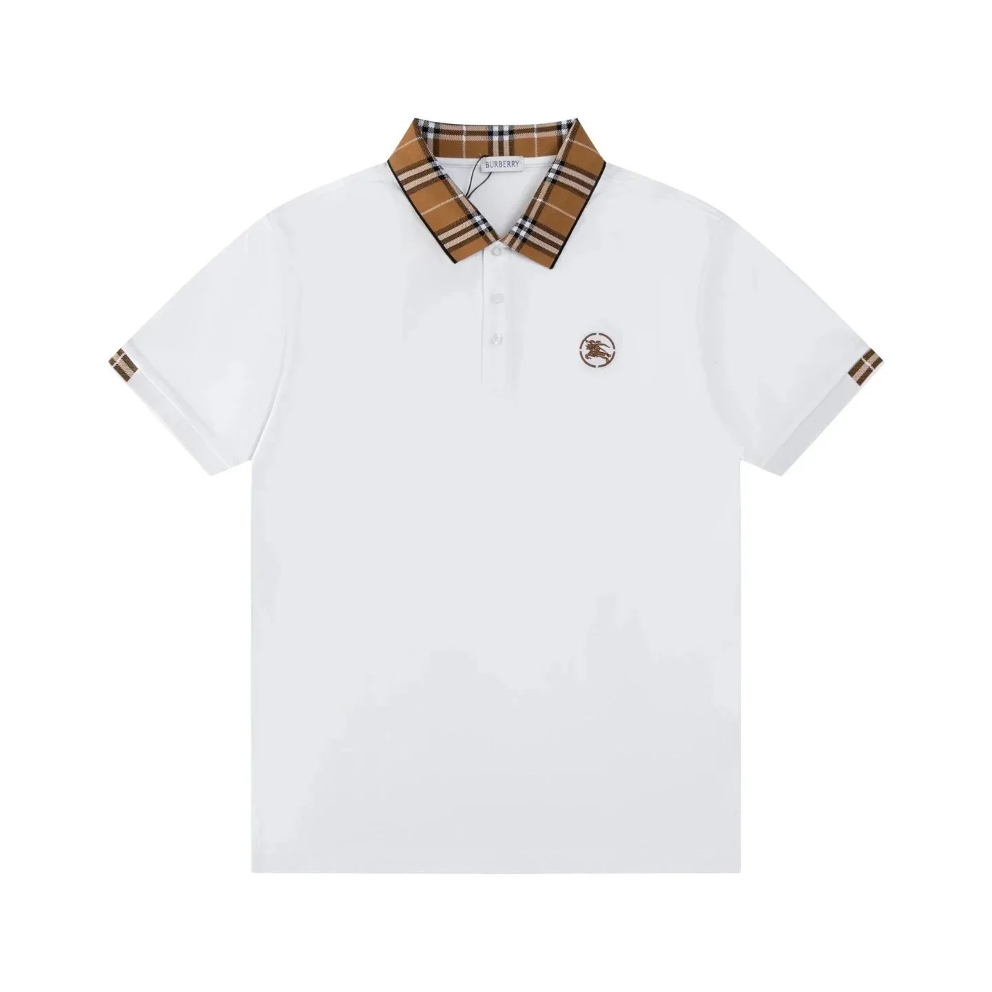 Burberry Equestrian Knight Embroidered Black Polo Tops Polo - 16