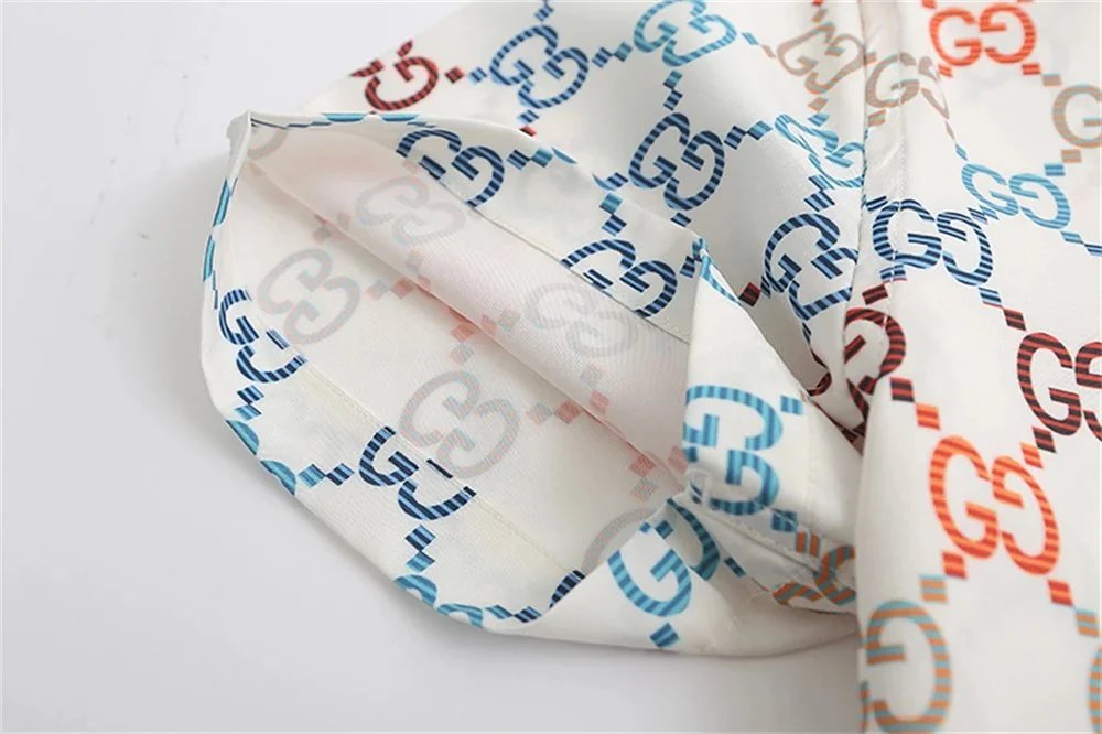 Gucci Rabbit Print Camp Shirt Red Blue Multicolor - 7