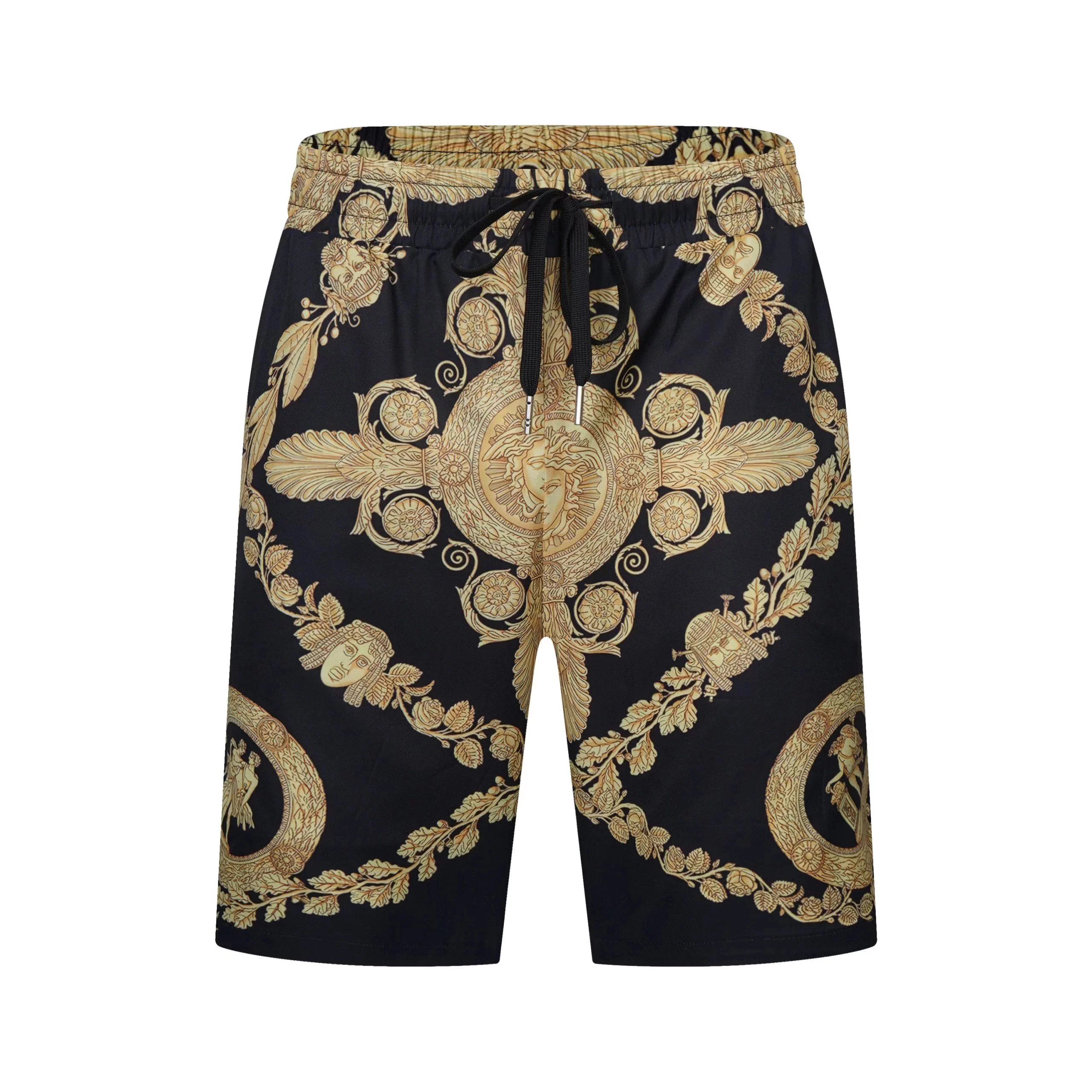 AMI Paris Tie-Dye Logo Print Shorts Navy and White - 23