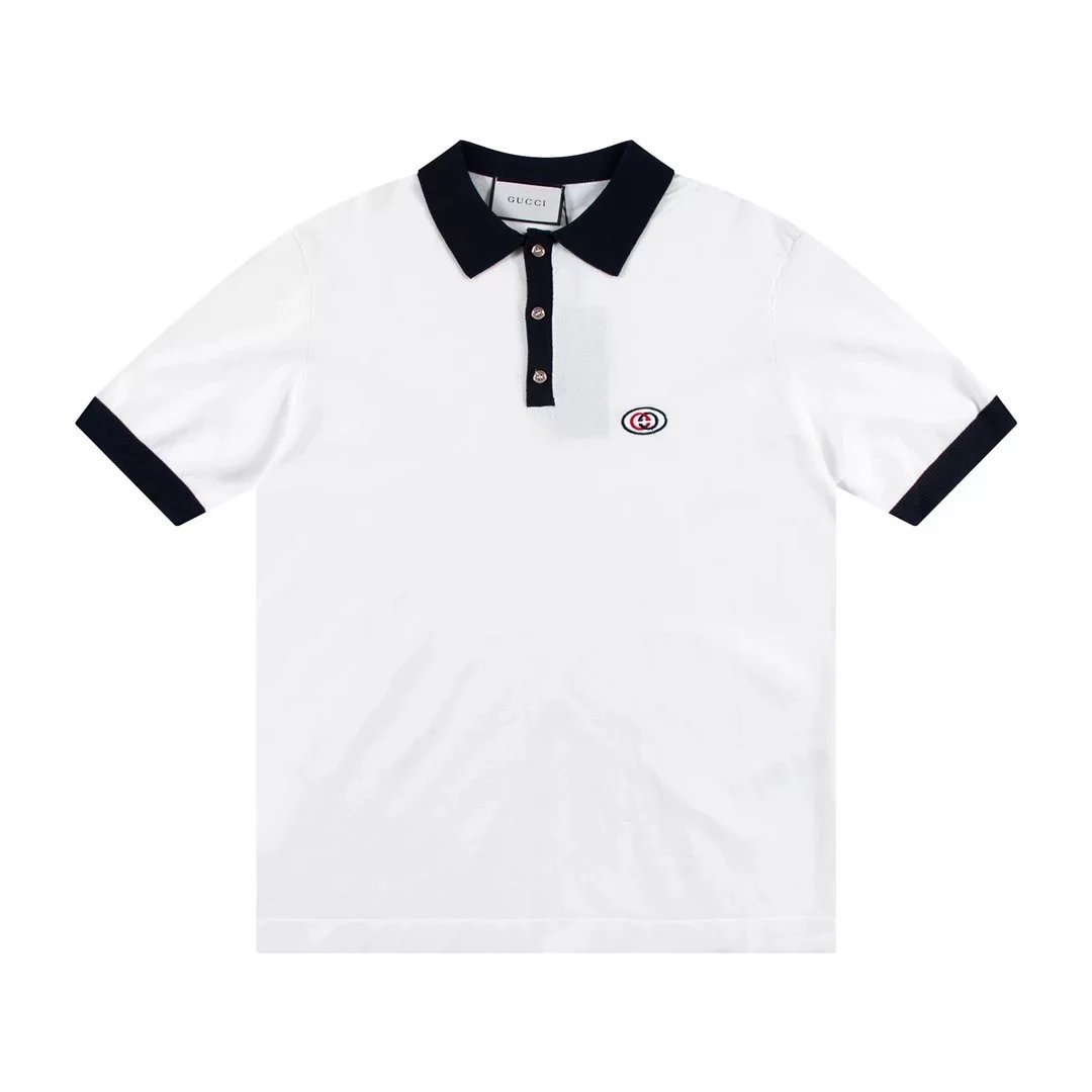 Gucci GG Logo Print Polo White Polo Shirt - 4