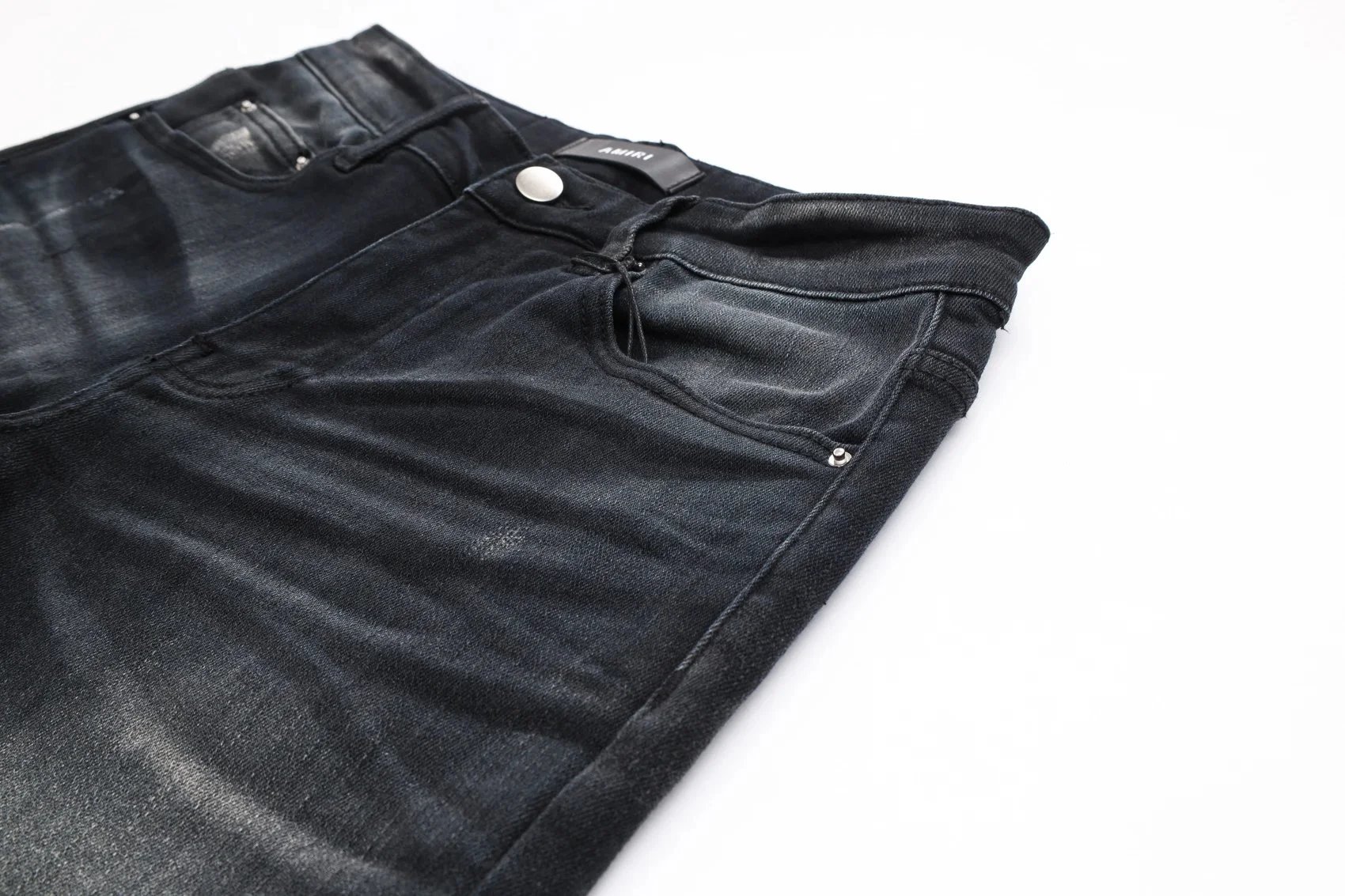 Amiri Distressed Skull Print Black Jeans - 14