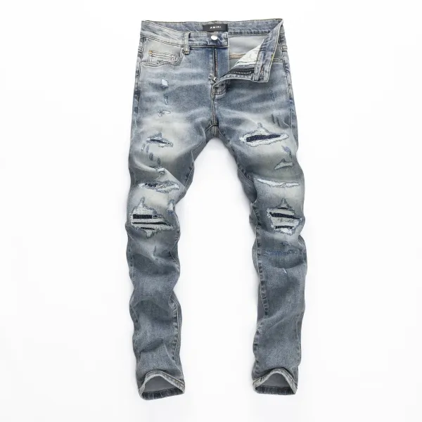 Amiri Distressed Skull Print Black Jeans - 17