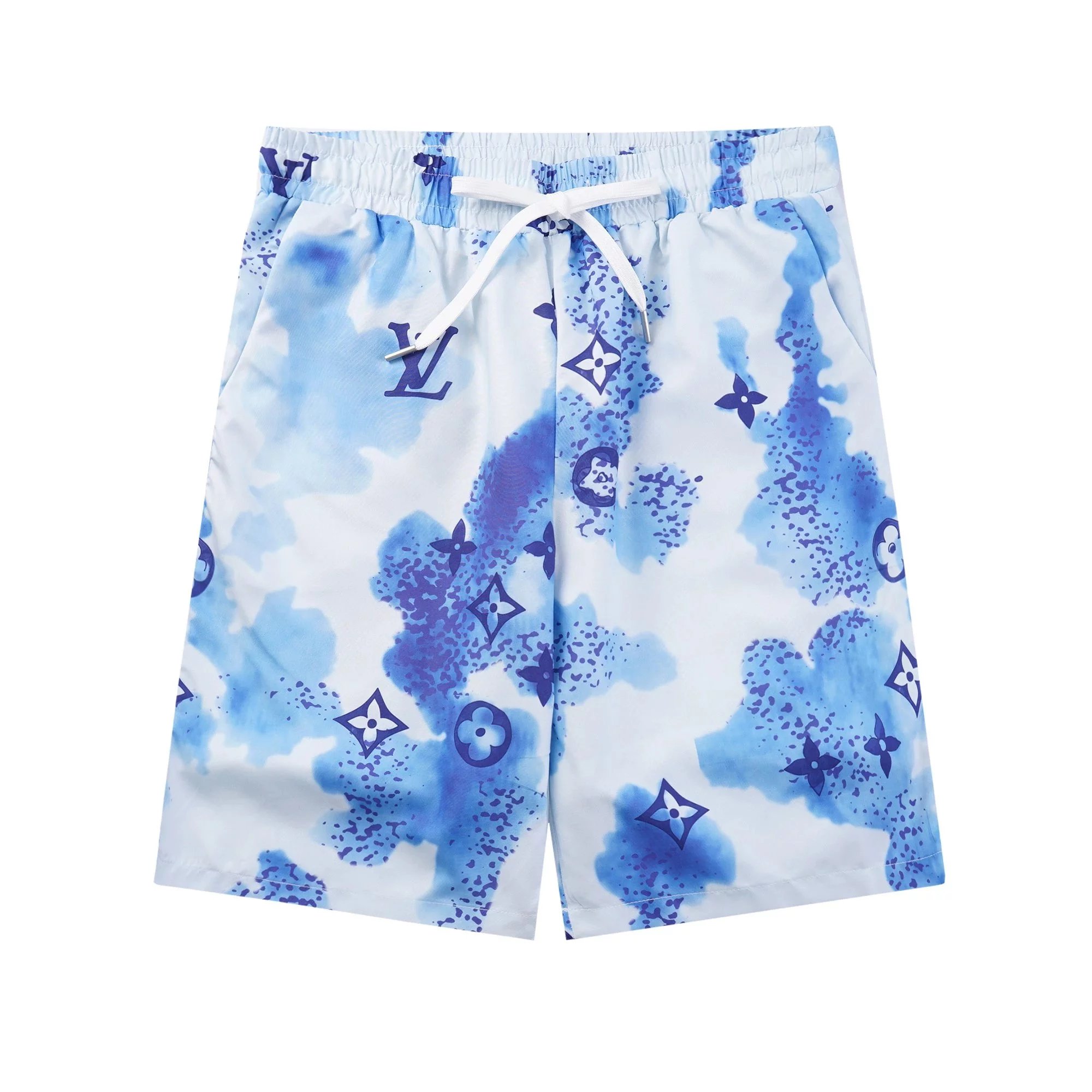 Design Louis Vuitton Logo Print White T-Shirt and Shorts Set Sets - 25