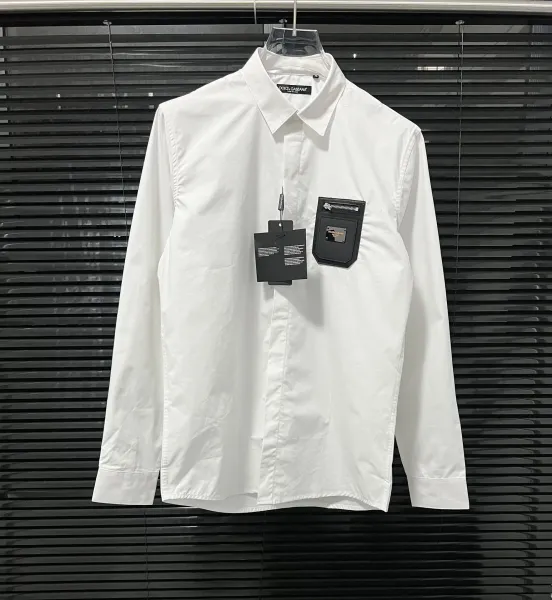 Dolce & Gabbana Embroidered Crest White Shirt - 25