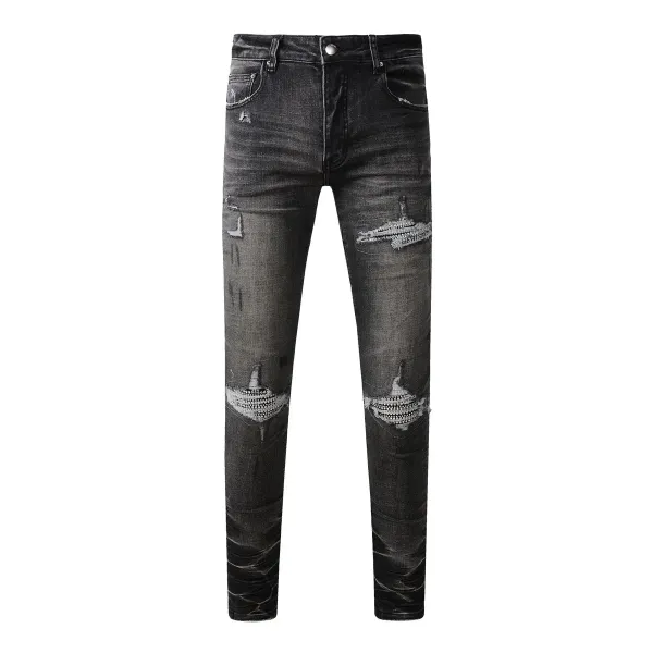 Amiri Distressed Skull Print Black Jeans - 33