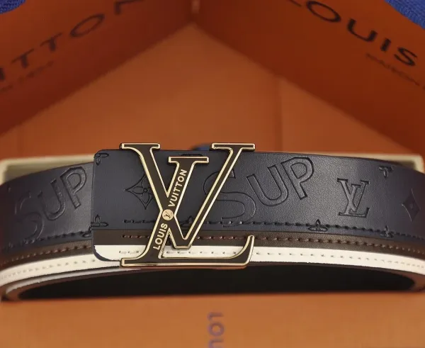 Louis Vuitton Monogram Rubber Belt and LV Square Cufflinks Set Black Accessories - 11