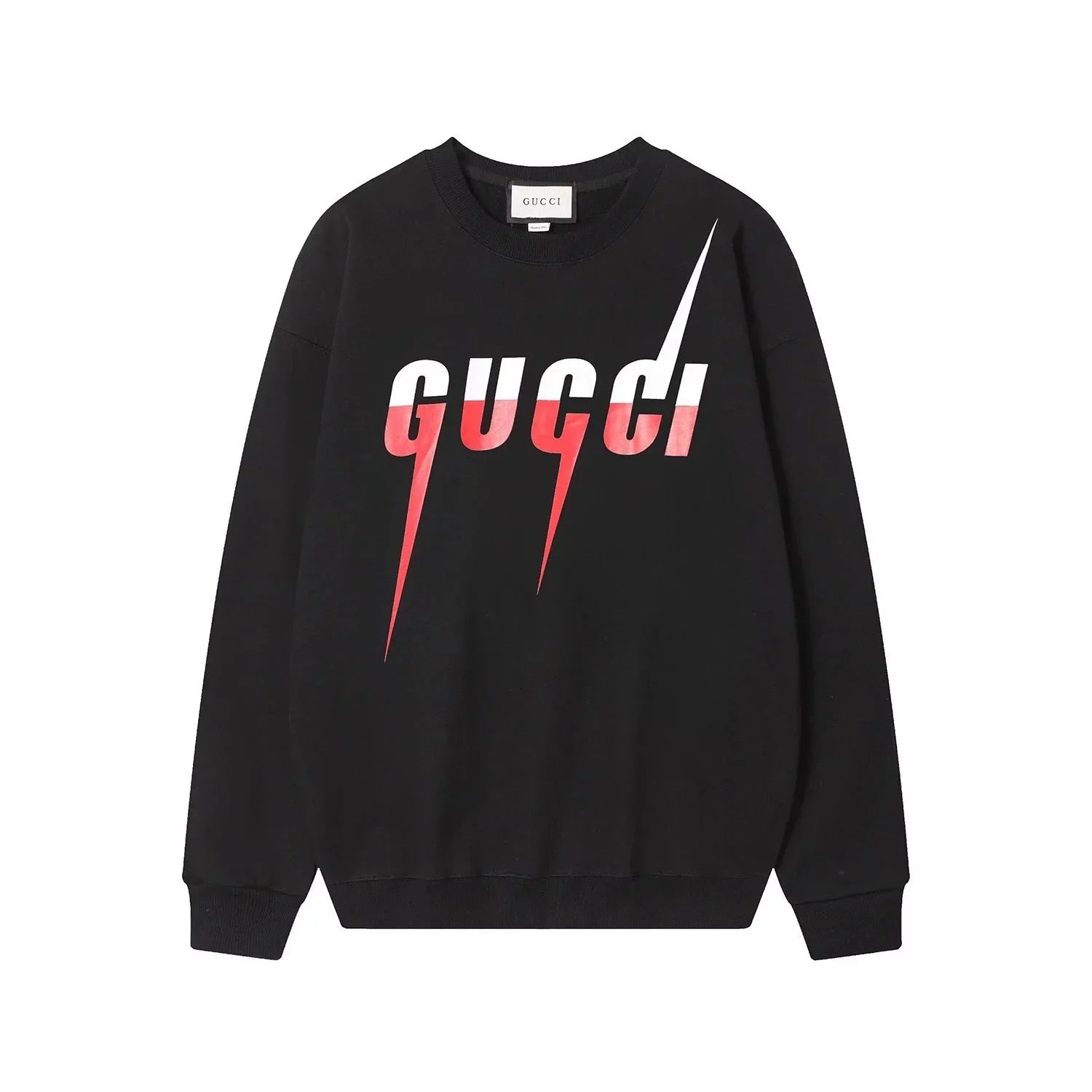 Gucci Rainbow Lightning Logo Crewneck Sweatshirt Beige Hoodie - 12