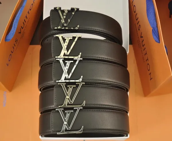 Louis Vuitton Reversible Belt Black Leather with LV Buckles - 3