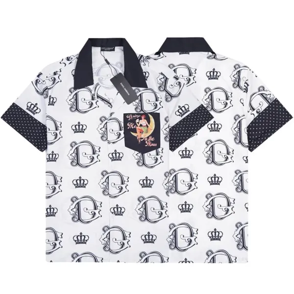Dolce & Gabbana Embroidered Crest White Shirt - 39