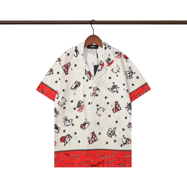 Fendi Shirts Short-Sleeve Printed Camp-Collar Shirt product detail image 11