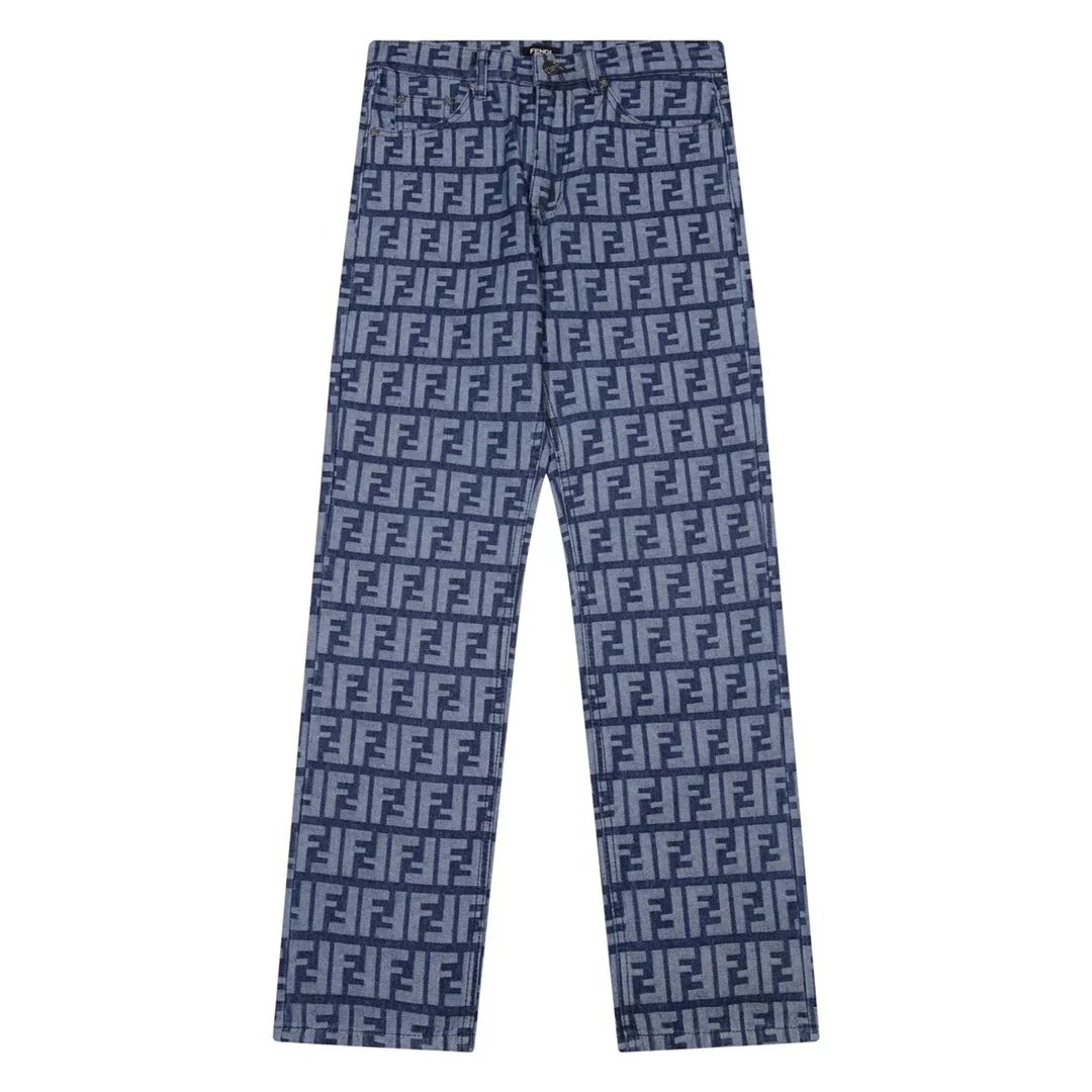 Fendi Embroidered Patch Denim Jeans Blue - 13