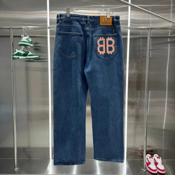 Balenciaga BB Logo Patchwork Jeans Dark Wash - 12