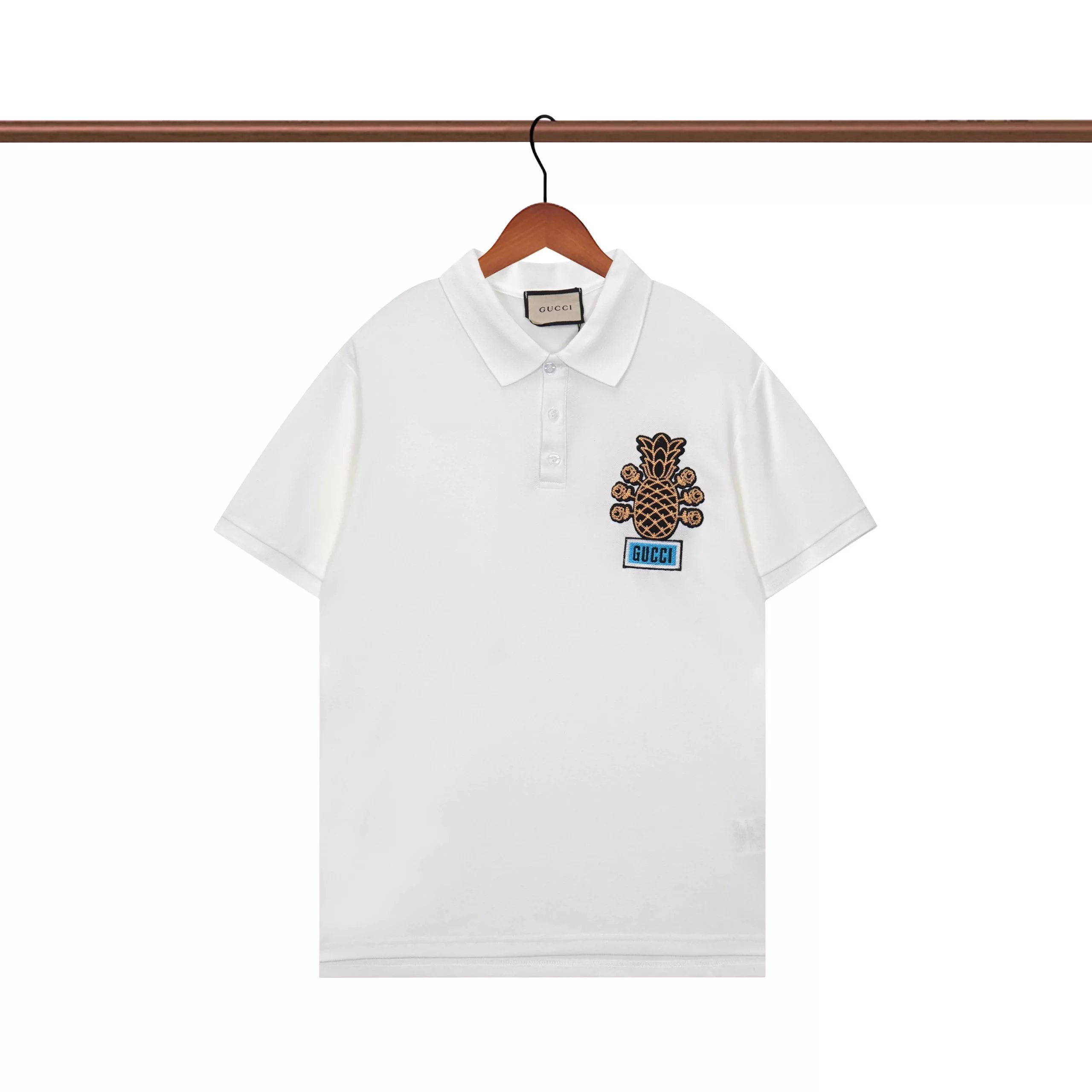 Gucci Pineapple Embroidered Polo Orange Polo Shirt - 15