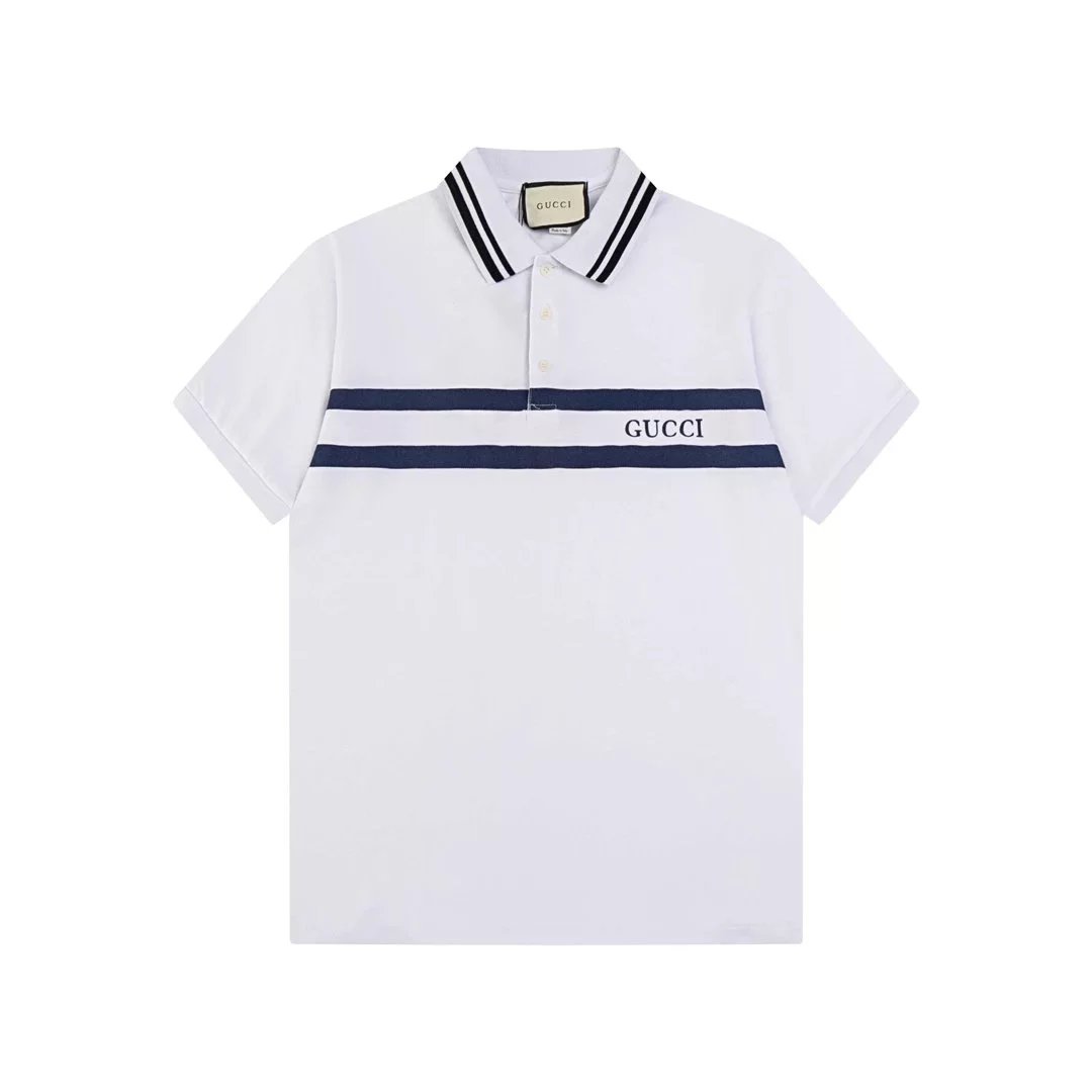 Gucci GG Logo Print Polo White Polo Shirt - 8