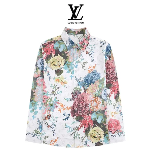Louis Vuitton Floral Print Long-Sleeve Shirt White Multicolor - 14