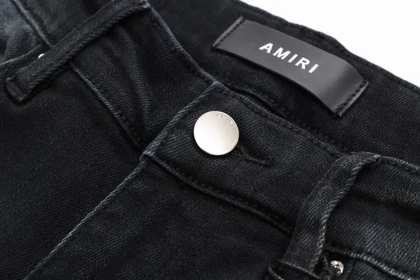 Amiri Distressed Skull Print Black Jeans - 13
