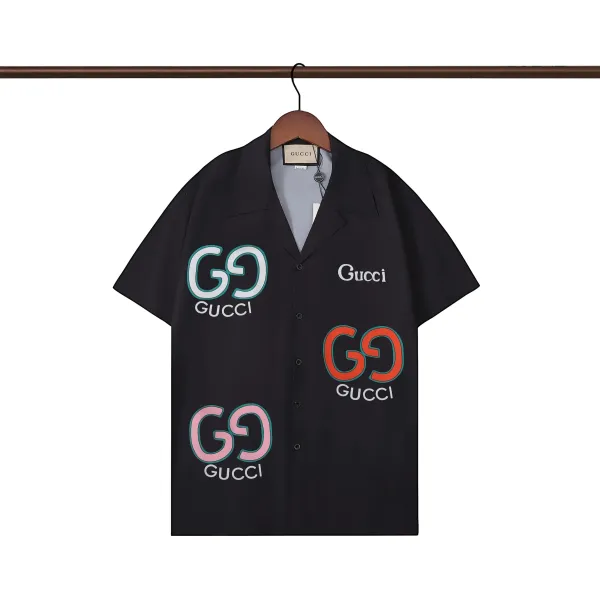 Gucci GG Embroidered Shirt White with Red-Green Trim - 25