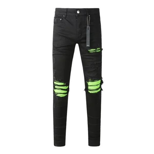 Amiri Distressed Skull Print Black Jeans - 31