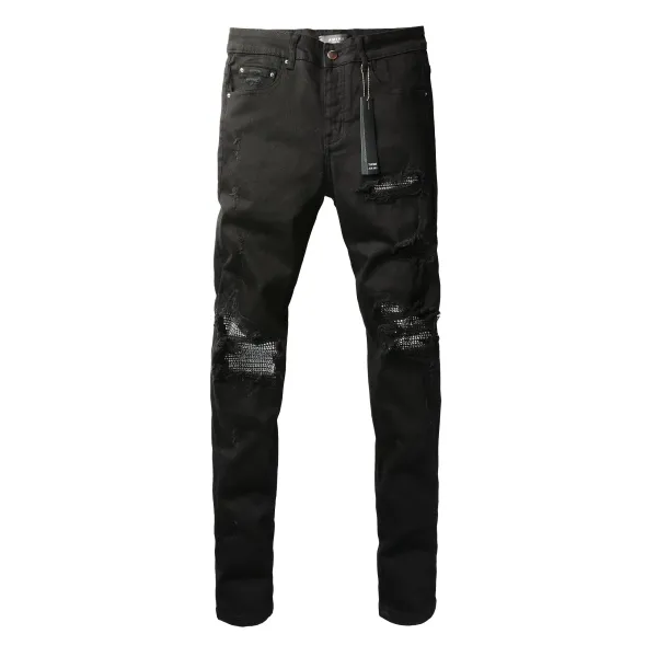 Amiri Distressed Skull Print Black Jeans - 36