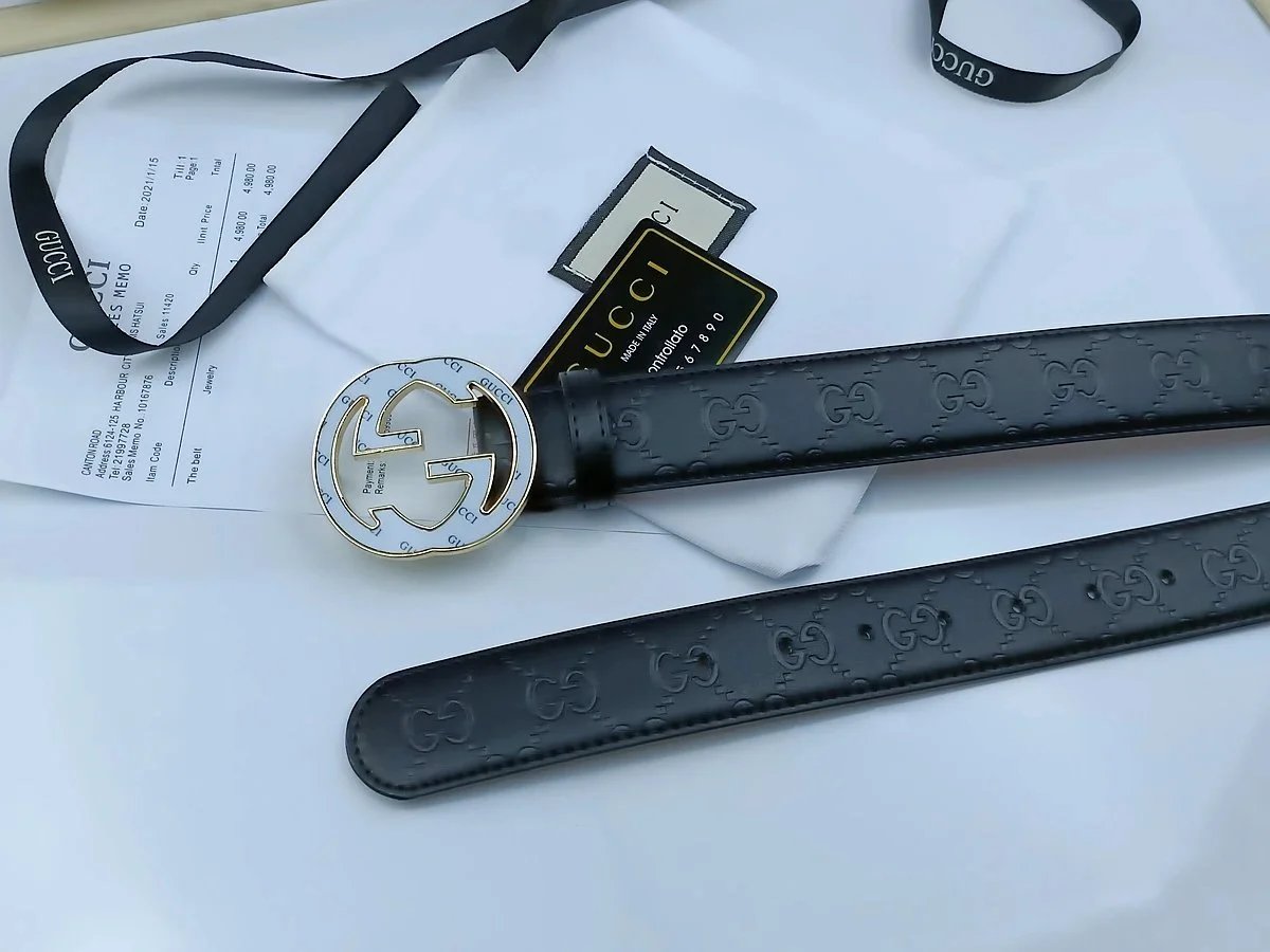 Gucci Marmont Double G Buckle Leather Belt Black - 10