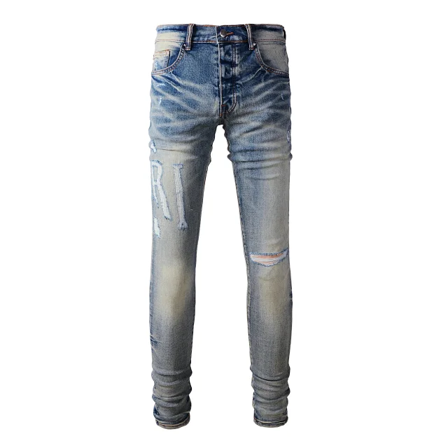 AMIRI Jeans Distressed skinny with logo appliqué product detail image 22