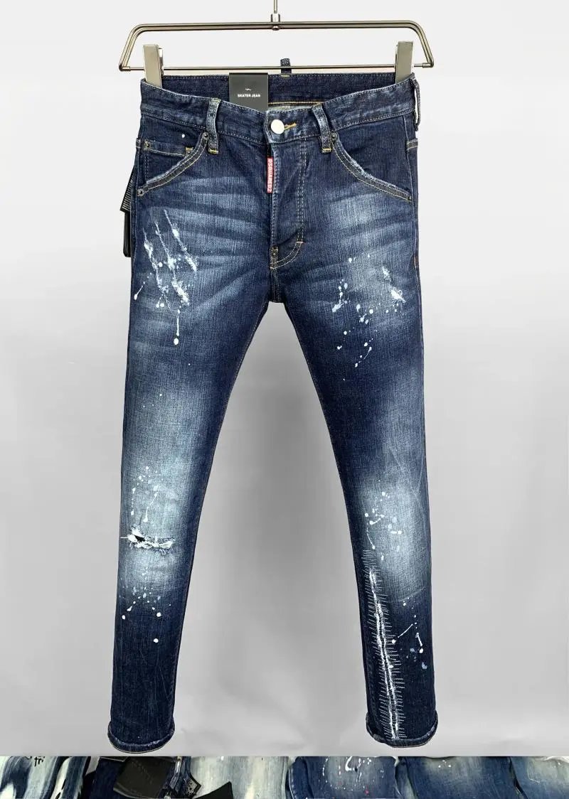 Dsquared2 Distressed Paint-Splatter Slim Fit Jeans - 26