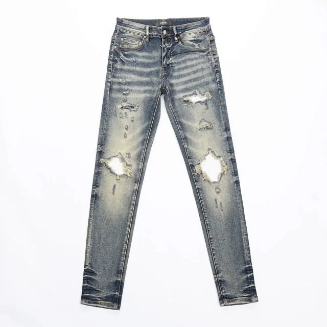 AMIRI Jeans Distressed skinny with logo appliqué product detail image 26