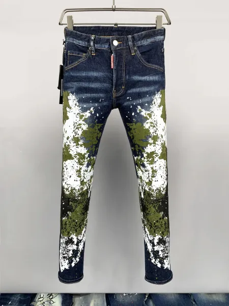Dsquared2 Distressed Paint-Splatter Slim Fit Jeans - 27