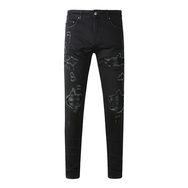 AMIRI Jeans Distressed skinny with logo appliqué product detail image 31