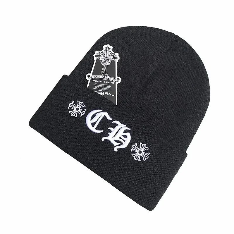Chrome Hearts x Comme des Garçons Cross Embroidered Black Beanie - 19