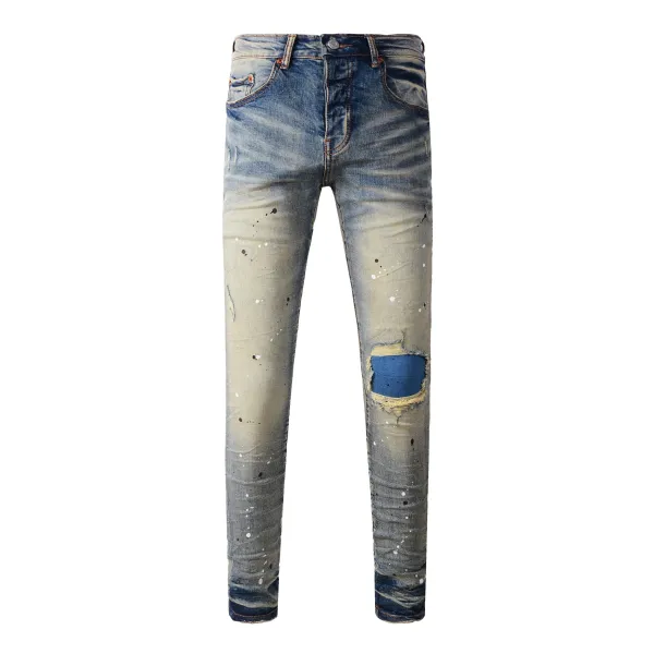 Off-White Paint Splatter Distressed Skinny Jeans - 14