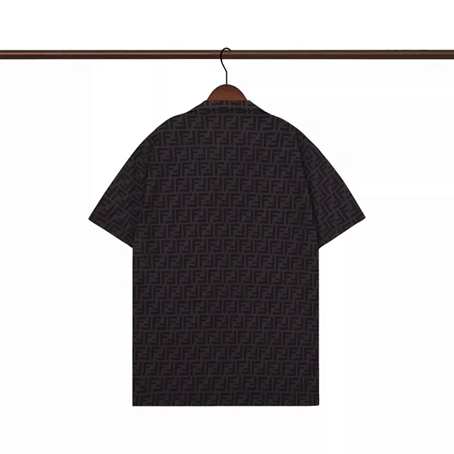 Fendi Shirts Short-Sleeve FF Monogram Camp-Collar Shirt product detail image 4