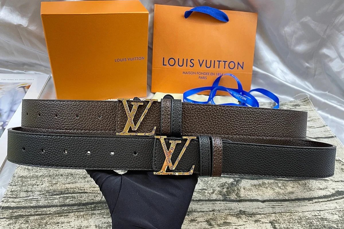 Louis Vuitton LV Initiales Belt Beige and Brown Leather Belt - 5