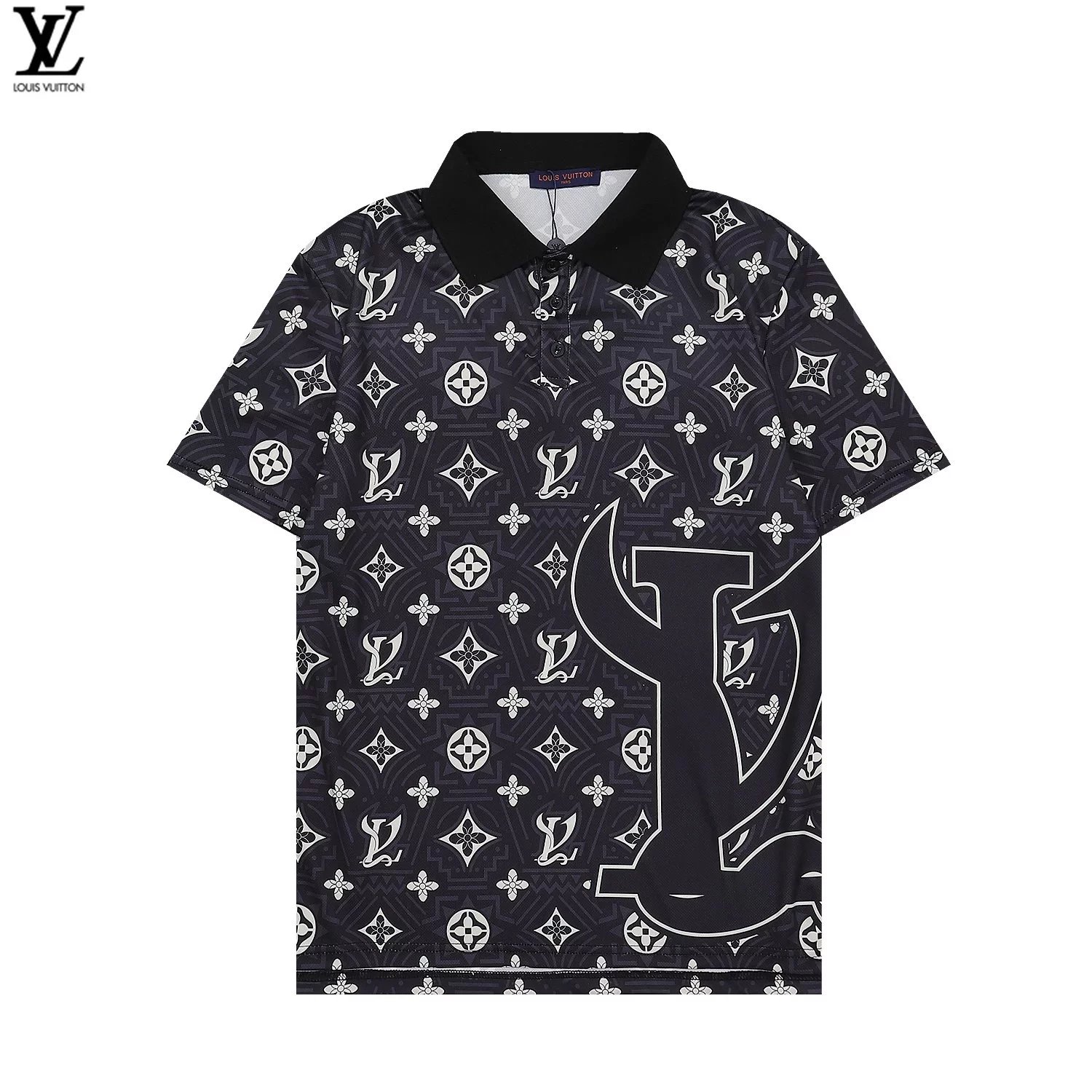 Louis Vuitton Checkerboard Monogram Polo Black Polo Shirt - 22