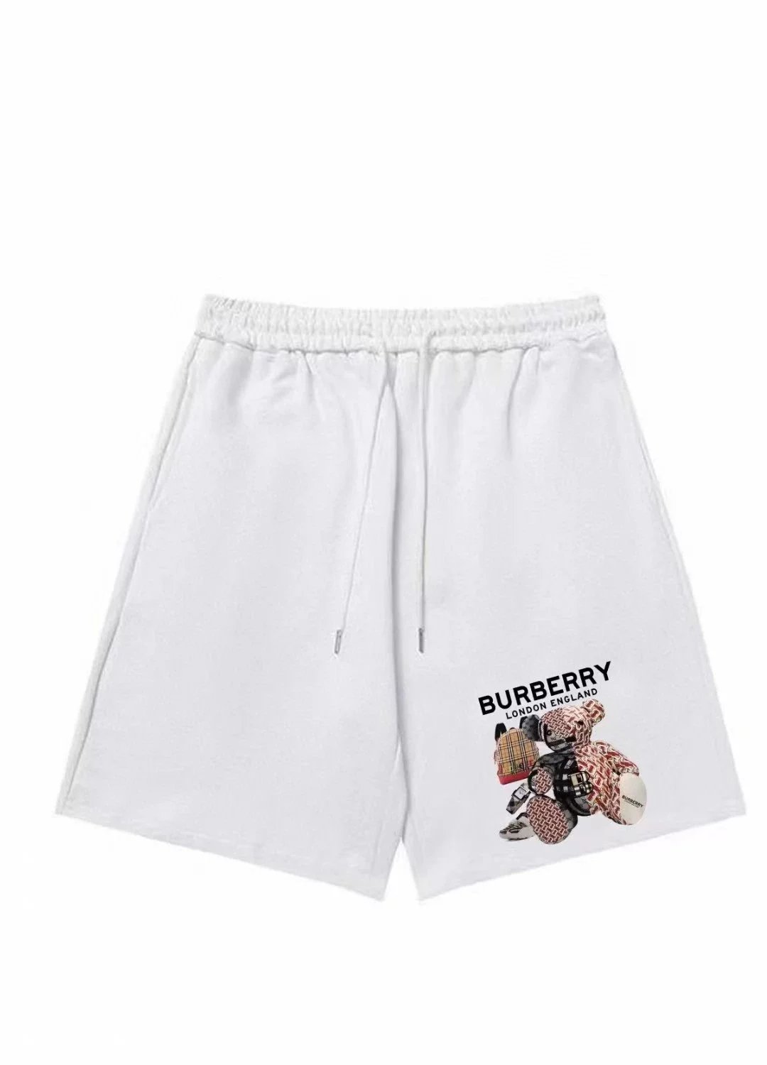 Burberry Thomas Bear Print Cotton Sweat Shorts White - 13